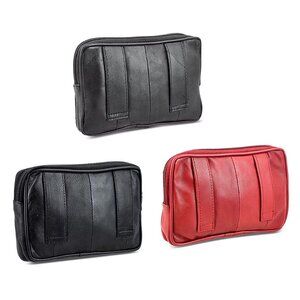 Black, Brown and Red 100% Genuine Leather Pouch - NEW